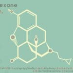 Infographic of the molecule of Naltrexone stock illustration